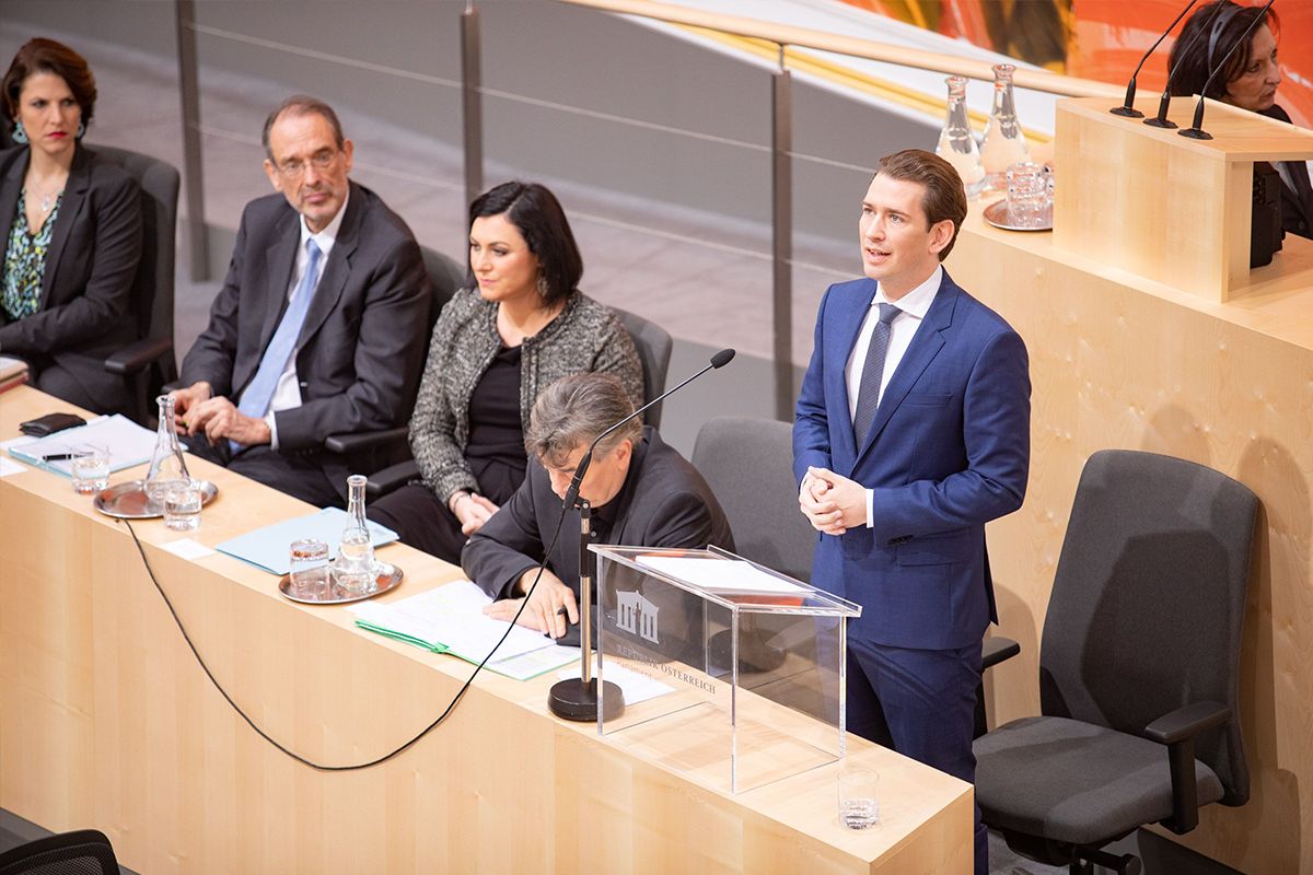 Bundeskanzler Sebastian Kurz im Parlament