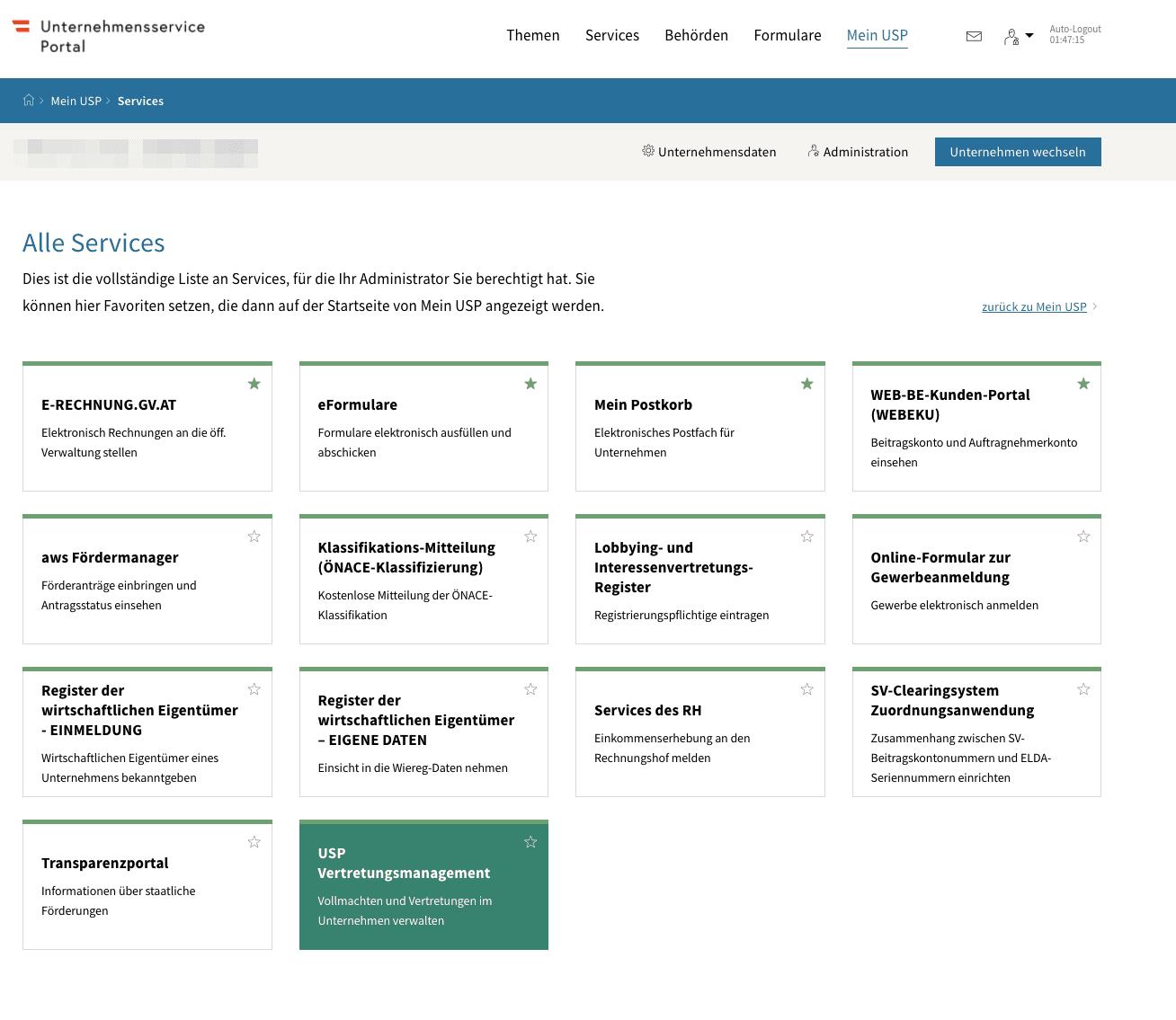 USP Vertretungsmanagement (Screenshot)