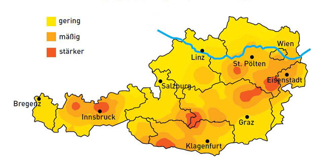 Erdbebengefahr in Österreich