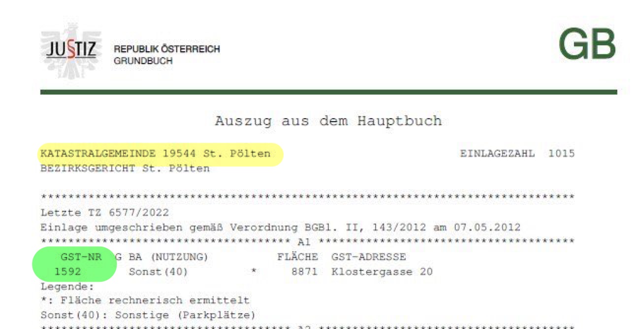 Beispiel für Auszug aus dem Hauptbuch